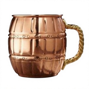 Polish Copper Beer Tankard Eco Friendly Food Grade BPA Free Copper Moscow Mule <b>Mug</b> With Brass Handle Customizable Designs - Product Image 1