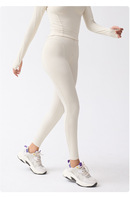 Legging côtelé taille haute à fermeture éclair, moulant et amincissant, élastique, pour le sport, le fitness, le yoga, pantalon long chaud pour le ski et les activités sportives
