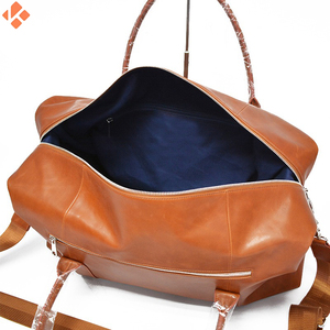 กระเป๋าทรงดัฟเฟิลหนังวัวพรีเมี่ยม, กระเป๋าหนังแท้คุณภาพสูงออกแบบได้เองกระเป๋าวีคเอนเดอร์เสริมด้ามจับสไตล์วินเทจสำหรับตั้งแคมป์ - Product Image 4