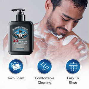 BARBER'S PASSION Gel Douche 3-en-1 pour Hommes <span class=keywords><strong>Savon</strong></span> Liquide pour le Corps Aide à Soulager les Irritations Fraîcheur Rafraîchissante - Product Image 4