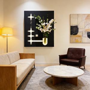 Decoración Moderna para Sala de Estar, Arte Mural 3D de Lujo, Tallado en Madera, Relieve Decorativo, Pintura Mural Hecha a Mano, Pintura Personalizada en Piedra Arenisca - Product Image 2