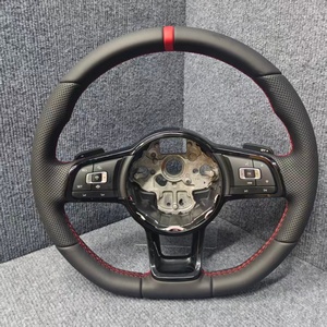 Volant 12 heures en cuir <span class=keywords><strong>rouge</strong></span> pour Volkswagen CC VW <span class=keywords><strong>Golf</strong></span> <span class=keywords><strong>6</strong></span> <span class=keywords><strong>Golf</strong></span> 7 R MK6 MK7 MK7.5 Tiguan Passat GTl Volant de voiture - Product Image 1