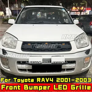 Bumper Grill for Toyota RAV4 2001-2003 Car Front Bumper Racing Grille Body Kit <b>ABS</b> Plastic Front Bumper Grille Car Accessories - Product Image 2