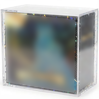 Boîte de présentation en acrylique holographique irisé épaisse avec protection UV pour collection de cartes à collectionner TCG brillantes