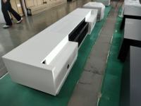 HEYU Meuble intégré pour téléviseur intelligent blanc de 92 à 150 pouces avec écran de projection électrique ALR UST à déplacement vertical pour home cinéma