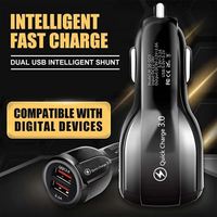Chargeur de voiture double USB-A 4,8A, charge rapide 3.0, charge rapide multi-appareils pour smartphone
