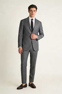 <span class=keywords><strong>Costume</strong></span> sur mesure VBC gris moyen respirant grande taille pour <span class=keywords><strong>homme</strong></span>, <span class=keywords><strong>style</strong></span> banquier haut de gamme, à revers crantés, en laine, simple boutonnage - Product Image 4