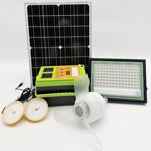 Système d'énergie domestique personnalisé 300W, ensemble complet MPPT/PWM, batterie LifePO4 en silicium polycristallin, kit d'éclairage - Product Image 1