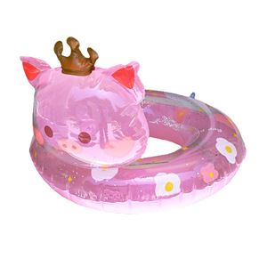 Bouée gonflable tête de cochon pour enfants avec couronne anti-retournement pour utilisation en piscine - Product Image 4