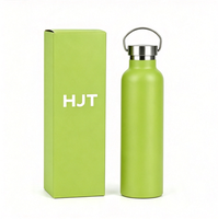Bouteille isotherme en acier inoxydable 304 de 350 ml pour commande en gros, bouteille d'eau réutilisable à isolation sous vide avec poignée métallique