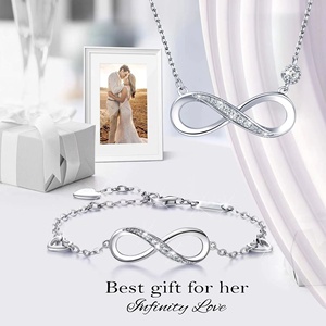 Collana da donna in rame con 8 simboli dell'infinito, in stile sportivo, con bambù e pietra naturale, di tendenza europea e americana, bestseller transfrontaliero - Product Image 2