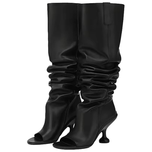 Logo personnalisé fabrication prix de gros Western haute qualité dames genou hauts bottes à talons bas - Product Image 1