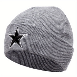 Gorro Casual para Exteriores Estilo Europeo Americano, con Estrella de Cinco Puntas Bordada en 3D, Moderno, 100% Acrílico - Product Image 2