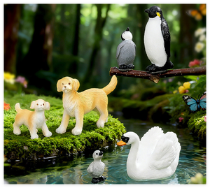 סיטונאי גן שרף גן מיניאטורי כלב פינגווין kapybara bara ban משק ריאליסטי צעצוע חיות בר 3D ילדים לשחק דמות יער דמות יער - Product Image 6