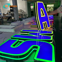 SPSIGN personnalisé mille couches miroir infini miroir signe LED rvb néon lumière éclairer lettre lettres en métal pour mur boutique signe