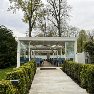 Pergola bioclimatique motorisée moderne en aluminium robuste, imperméable, pour balcon, <span class=keywords><strong>jardin</strong></span>, gazebo, pavillon, toit à lamelles, télécommande - Product Image 6