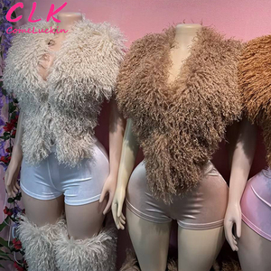 Conjunto Sexy de <span class=keywords><strong>3</strong></span> Piezas para Mujer, Top Halter de Piel Sintética sin Mangas con Espalda Descubierta + Pantalones Cortos + Botas Largas de Piel Sintética Estilo Mongol para Club - Product Image 2