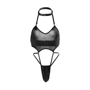 2026 New Cross-Border Sexy Bodysuit Halter Neck Set with Open Crotch for No Removal, Seductive Role Play - Product Image 5