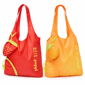 <span class=keywords><strong>Sac</strong></span> de courses publicitaire grand format, pliable, réutilisable, imperméable, en tissu Ripstop, avec fermeture à cordon, motif fraise, écologique - Product Image 1
