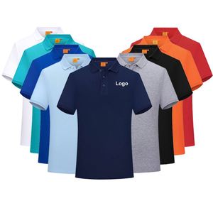 เสื้อเชิ้ตผู้ชายคุณภาพสูง ผ้าฝ้าย 100% สกรีนโลโก้ตามสั่ง ปักลาย เสื้อยืดออกกำลังกาย วิ่ง กอล์ฟ เสื้อโปโล - Product Image 1