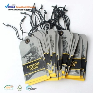 Étiquettes de vêtements personnalisées à bas prix avec impression de logo et nom, étiquettes suspendues en papier pour vêtements avec cordon - Product Image 3