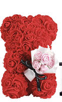 Recién llegado, oso rosa de espuma/PE con flores, boquets para regalos de San Valentín