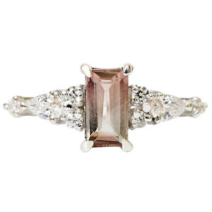 Bijoux délicats en or CZ pour femme, bague en pierre naturelle, petite couronne de Tourmaline, <span class=keywords><strong>diamant</strong></span> en argent Sterling 925, livraison gratuite - Product Image 1