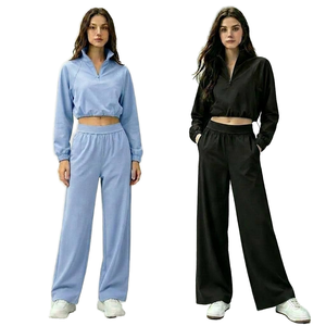 Autumn Winter Women Solid <b>Hoodie</b> Yoga Suit 2 Pcs Long Sleeve Sweatshirt High Waist Jogging Pants Casual Sports Fitness Quick Dry - Product Image 1