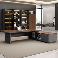 Bureau de direction de luxe moderne, grand bureau de président, mobilier simple, table de direction, combinaison chaise