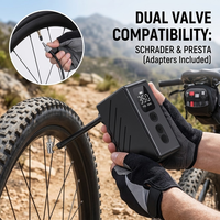 Pompe à vélo électrique portable Briviga 120 PSI, mini gonfleur de pneus intelligent, mini pompe à air électrique, accessoires pour valves Presta et Schrader