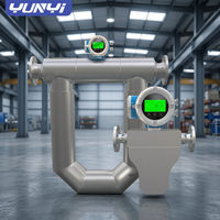 Yunyi Coriolis Flowmeter for Liquid Gas Slurry Density Temperature Measurement Simultaneously Wide Range -200 to 350 Deg C IP67