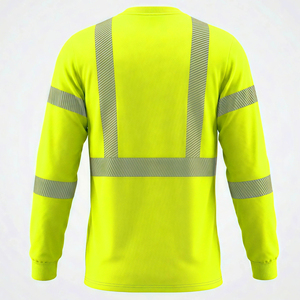 Chemise <span class=keywords><strong>de</strong></span> sécurité réfléchissante à manches longues <span class=keywords><strong>de</strong></span> classe 2 ANSI avec logo personnalisé OEM pour hommes, vêtements <span class=keywords><strong>de</strong></span> <span class=keywords><strong>travail</strong></span> respirants avec poches - Product Image 6