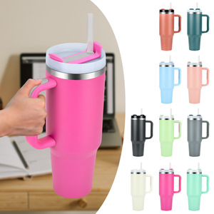 40 Oz Custom Logo Stainless Steel Double-Walled Vacuum Insulated Travel Tumbler Handle Leakproof Lid Straw 6-12 Hours Thermal - Product Image 1
