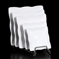 Assiette en Mélamine Blanche Carrée, Style Porcelaine, Non Cassable, Vaisselle Alimentaire pour Hôtels, Restaurants, Cantines, Fournitures Commerciales