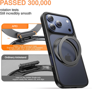 Étui de téléphone portable avec anneau magnétique et béquille, antichoc et étanche en TPU pour <span class=keywords><strong>iPhone</strong></span> 17 <span class=keywords><strong>Pro</strong></span> Max Plus 17 16 15 <span class=keywords><strong>14</strong></span> - Product Image 2