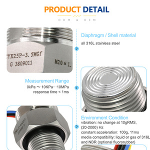 Huatian cyx 25p hiệu suất cao dầu đầy silicon chip phạm vi thấp Cảm biến áp suất không khí từ Trung Quốc - Product Image 3