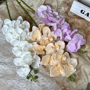 Bouquet de Phalaenopsis artificiel en latex à toucher réel, vente en gros pour la décoration de la maison, du bureau, des mariages et des festivals - Product Image 3
