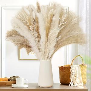 50pcs Mariage Décoration de La Maison Artificielle Grandes Moelleux <span class=keywords><strong>Pampas</strong></span> Fleurs Artificielle Plante Bouquet Faux <span class=keywords><strong>Pampas</strong></span> Herbe - Product Image 2