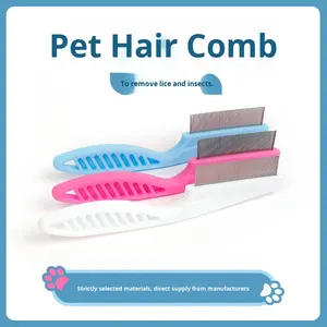 Suministros ecológicos <span class=keywords><strong>para</strong></span> mascotas, peine <span class=keywords><strong>para</strong></span> eliminar pulgas y garrapatas, peine de dientes finos de acero inoxidable <span class=keywords><strong>para</strong></span> limpieza de gatos y <span class=keywords><strong>perros</strong></span>, Material plástico - Product Image 3