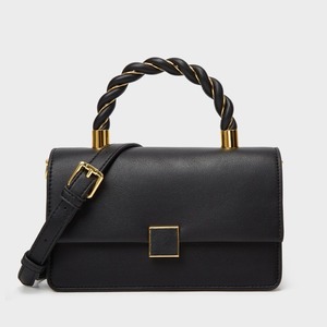 2025 new <b>yellow</b> braided handle <b>handbag</b> with gold lock, fashionable and exquisite - Product Image 1