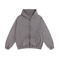 Sweat à capuche zippé de haute qualité avec logo personnalisé, streetwear uni, sweats à capuche et sweat-shirts oversize pour hommes