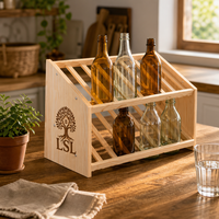 Étagère à épices en bois massif avec logo personnalisé, support de rangement incliné pour la décoration moderne de la maison, du bureau et de la cuisine