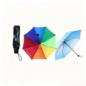 Sturdy Elegant Sunproof Custom Logo Versatile Premium 3-Fold Design Durable Promotional Logo Ergonomic Handle <b>Folding</b> Umbrella - Product Image 1