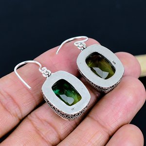 Handmade Bio-colour Drop <b>Earrings</b> Dangle Drop <b>Earrings</b> Stylish Gemstone <b>Earring</b> Trendy Drop <b>Earrings</b> - Product Image 2