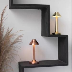 Groothandel Moderne Rosegoud Bronzen LED Metalen Tafellamp Oplaadbaar Draadloos Nachtlampje Dimbaar Aanraakbediening Flexibele Batterij - Product Image 5