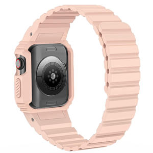 Étui de protection robuste avec bracelet pour Apple Watch Ultra 49mm SE 44mm Series 1-9, bracelet en silicone magnétique - Product Image 5