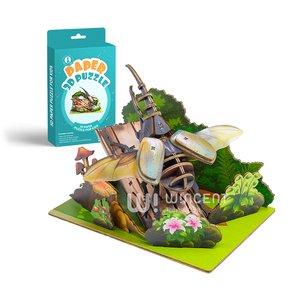 Puzzle 3D en bois Wincent : Diorama d'insectes (rhinocéros, cerf) – Kit de modélisme DIY, jouet éducatif STEM, décoration nature, cadeau - Product Image 3