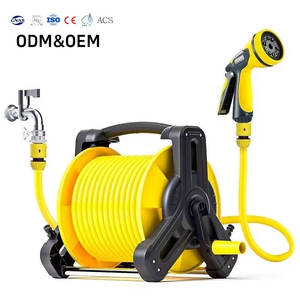 Ensemble de tuyau d'arrosage mural rétractable haute pression de qualité supérieure avec enrouleur, en PVC flexible 3 couches, norme CNS - Product Image 1