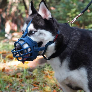 TPE kerah anjing moncong dapat disesuaikan Logo kustom anyaman lembut untuk anjing besar bahan plastik - Product Image 1
