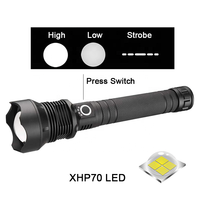 Lampe Torche LED Haute Puissance XHP70.2, Rechargeable USB, Zoomable, Indicateur de Batterie, 5000 Lumens